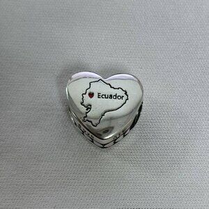 Pandora Ecuador Exclusive Travel Heart Charm Pendant, S925 Silver Jewelry